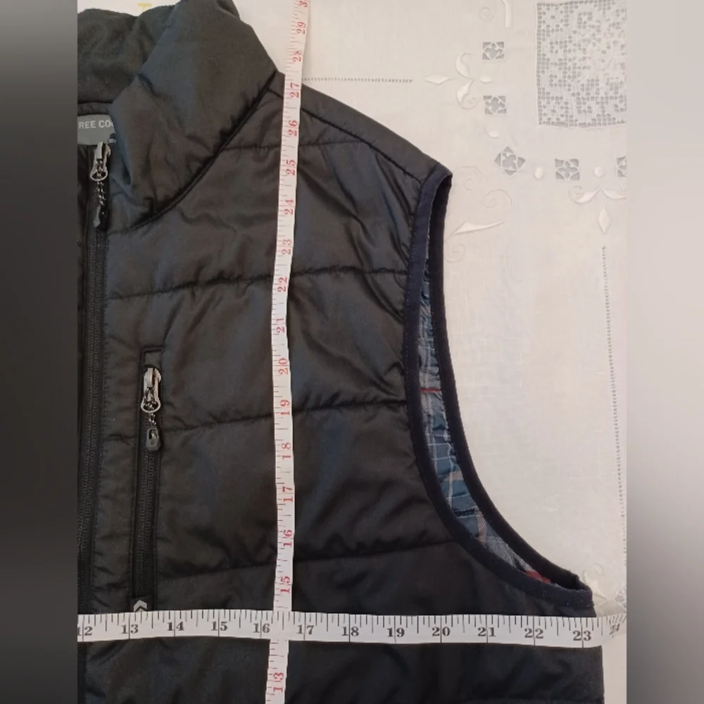 Free Country Black Quilted Puffer Vest - Sleeveless Zip Front